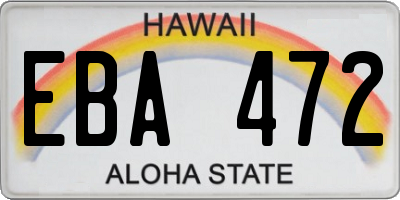 HI license plate EBA472