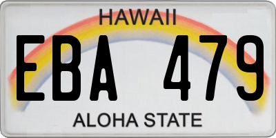 HI license plate EBA479
