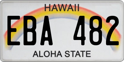 HI license plate EBA482