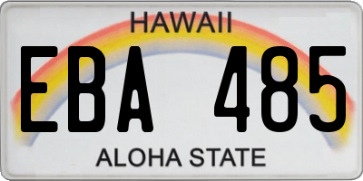 HI license plate EBA485