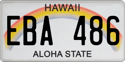 HI license plate EBA486