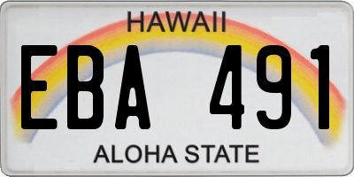 HI license plate EBA491