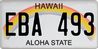 HI license plate EBA493