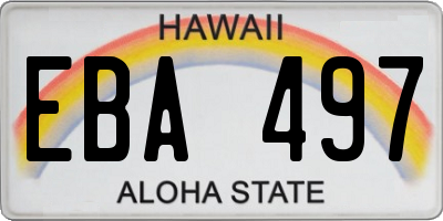 HI license plate EBA497