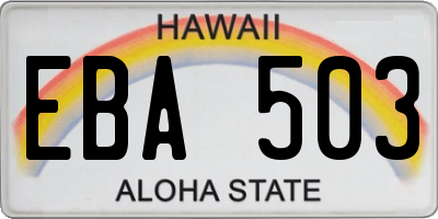 HI license plate EBA503