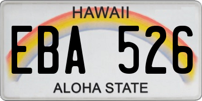 HI license plate EBA526