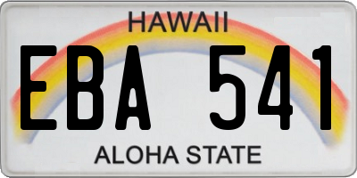 HI license plate EBA541