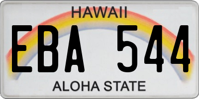 HI license plate EBA544