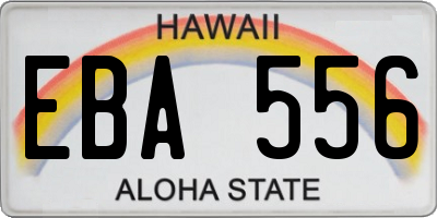 HI license plate EBA556
