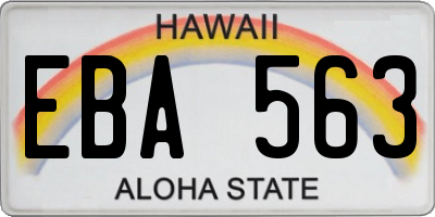 HI license plate EBA563