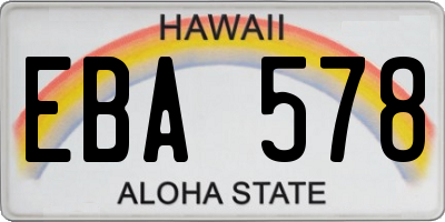 HI license plate EBA578