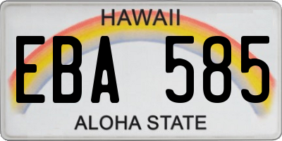 HI license plate EBA585