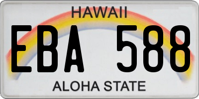 HI license plate EBA588