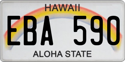 HI license plate EBA590