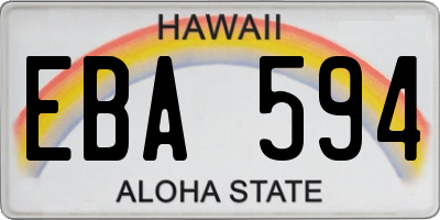 HI license plate EBA594