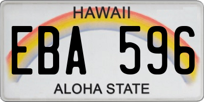 HI license plate EBA596