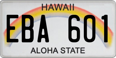 HI license plate EBA601