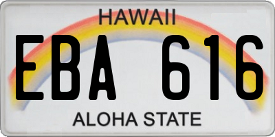 HI license plate EBA616
