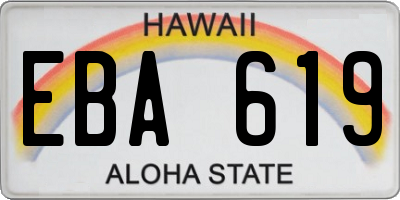 HI license plate EBA619