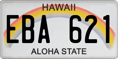 HI license plate EBA621