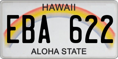 HI license plate EBA622