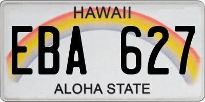 HI license plate EBA627