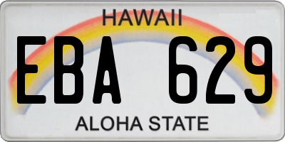 HI license plate EBA629