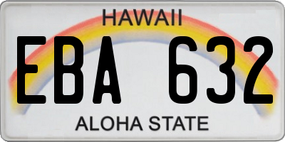 HI license plate EBA632