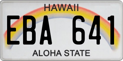 HI license plate EBA641