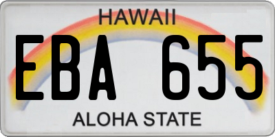 HI license plate EBA655
