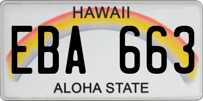 HI license plate EBA663