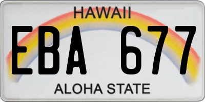 HI license plate EBA677
