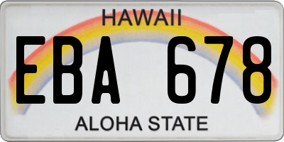 HI license plate EBA678