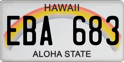 HI license plate EBA683