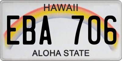 HI license plate EBA706