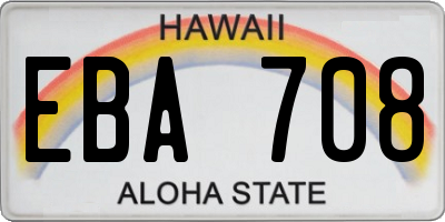 HI license plate EBA708