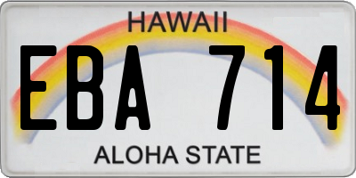 HI license plate EBA714