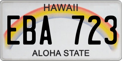 HI license plate EBA723