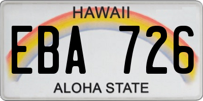 HI license plate EBA726