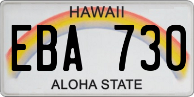 HI license plate EBA730