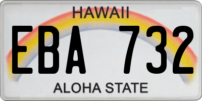 HI license plate EBA732