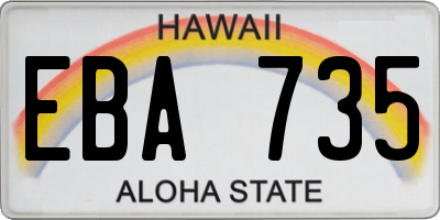HI license plate EBA735
