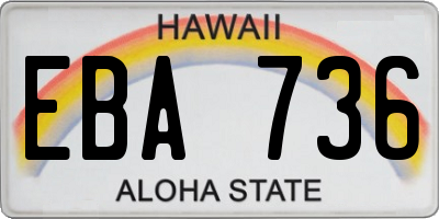 HI license plate EBA736