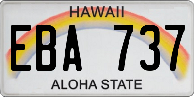 HI license plate EBA737