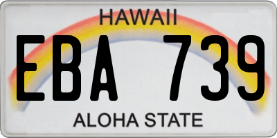 HI license plate EBA739
