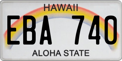 HI license plate EBA740