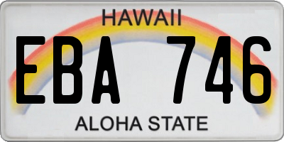 HI license plate EBA746