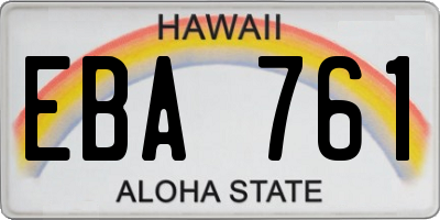 HI license plate EBA761