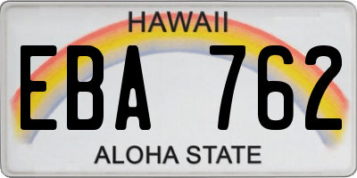 HI license plate EBA762
