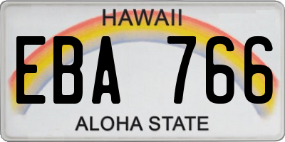 HI license plate EBA766